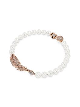 商品Swarovski | Nice Rose-Goldtone, Imitation Pearl & Swarovski Crystal Feather Charm Bracelet,商家Saks Fifth Avenue,价格¥1322图片