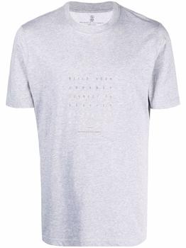 推荐Brunello Cucinelli Mens Grey Cotton T-Shirt商品