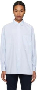 Nanamica | White & Blue Wind Shirt,商家Ssense US,价格¥2434