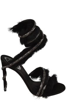 Rene Caovilla | René Caovilla Cleo Rhinestone Embellished Wraparound Sandals商品图片,7.6折×额外9折, 额外九折