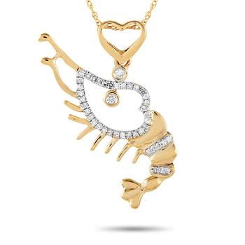 商品LB Exclusive | 14K Yellow Gold 0.14 ct Diamond Pendant Necklace,商家Jomashop,价格¥2496图片