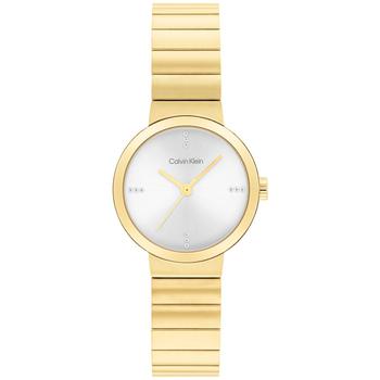 Calvin Klein | Women's Three Hand Gold-Tone Stainless Steel Bracelet Watch 25mm商品图片,