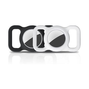 商品Wasserstein | Pet Collar AirTag Holder for Apple AirTag - Protective Silicone Case for GPS Tracker (2 Pack, Black and White),商家Macy's,价格¥122图片