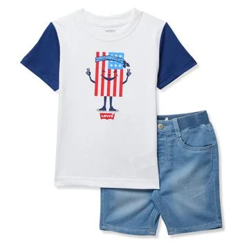 Levi's | Tee w/ Dobby Shorts Set (Little Kids/Big Kids) 4折, 独家减免邮费