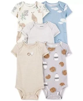 Carter's | Baby Boys 5-Pk. Cotton Short-Sleeve Milk & Cookies Bodysuits,商家Macy's,价格¥97