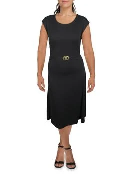 Ralph Lauren | Womens Belted Cap Sleeve Midi Dress 2.6折