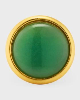 NEST Jewelry | Brushed Gold-Plated Jade Aventurine Adjustable Ring,商家Neiman Marcus,价格¥948