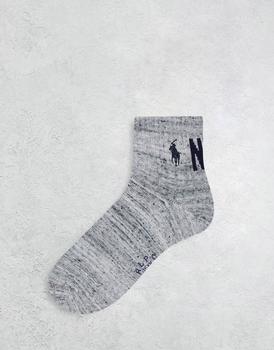 Ralph Lauren | Polo Ralph Lauren 3 pack quarter length socks in grey, white, navy with pony NYC logo商品图片,7.9折×额外8折x额外9.5折, 独家减免邮费, 额外八折, 额外九五折