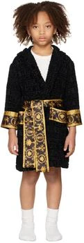Versace | Kids Black I Heart  Baroque Bath Robe,商家Ssense US,价格¥1092