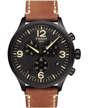 Tissot | Tissot Chrono XL Classic Black Dial Brown Leather Strap Men's Watch T116.617.36.057.00 7.4折