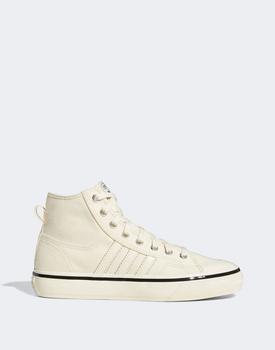 阿迪达斯男鞋帆布鞋, Adidas | adidas Originals Nizza Hi RF 74 trainers in white商品图片 