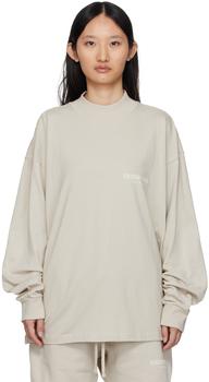 商品Beige Cotton Jersey Long Sleeve T-Shirt图片