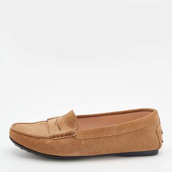 推荐Tod's Light Brown Suede Slip On Loafers Size 38.5商品