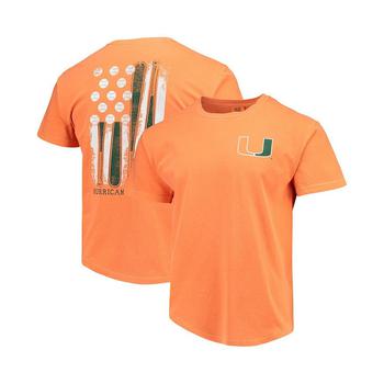 商品Image One | Men's Orange Miami Hurricanes Baseball Flag Comfort Colors T-shirt,商家Macy's,价格¥229图片