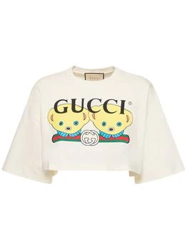Gucci | Bear Print Cotton Crop T-shirt 
