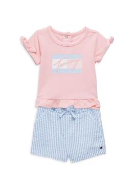 Tommy Hilfiger | ​Baby Girl’s 2-Piece Logo T-Shirt & Shorts Set商品图片,3.9折
