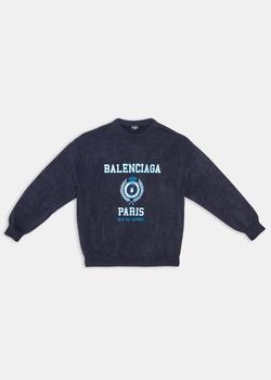 推荐Balenciaga Navy College Crest Knit Sweater商品