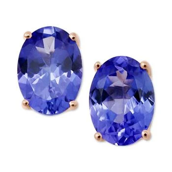 Macy's | Tanzanite Oval Stud Earrings (1-1/3 ct. t.w.) in 14k Rose Gold,商家Macy's,价格¥1334