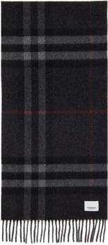 春装burberry围巾, Burberry | 灰色 Monogram & Check 双面围巾商品图片 