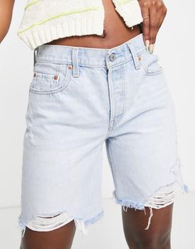 美国李维斯, Levi's | Levi's 90's 501 denim short in light wash商品图片 