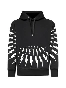 Neil Barrett | Neil Barrett Thunderbolt Print Drawstring Hoodie 8.1折