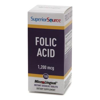 商品Superior Source | Folic Acid 1200mcg Extra Strength, Dissolve Tablets,商家Walgreens,价格¥51图片