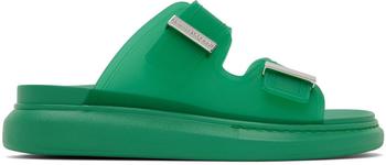 Alexander McQueen | Green Rubber Slides商品图片,独家减免邮费