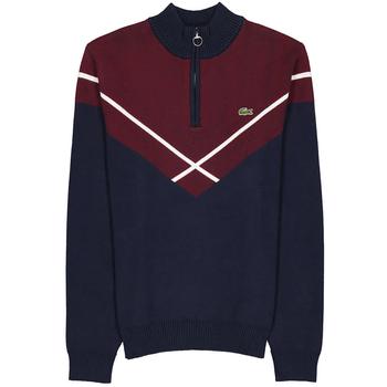 推荐Lacoste Mens Zip-Collar Jacquard Sweater, Brand Size 4 (Medium)商品