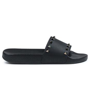 valentino rockstud高跟鞋, Valentino | Valentino Rockstud Black Pool Slides商品图片 