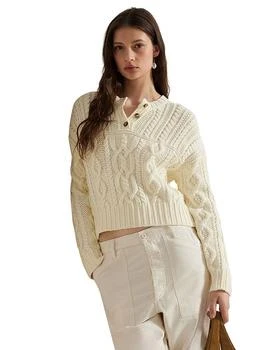 Ralph Lauren | Aran Knit Cotton Henley Sweater,商家Bloomingdale's,价格¥1582