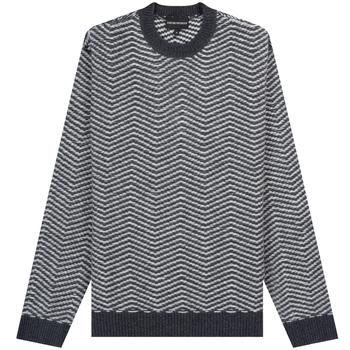Emporio Armani | Emporio Armani 'Pure Virgin-Wool Knit' With Jacquard Chevron Motif White/Grey商品图片,4折
