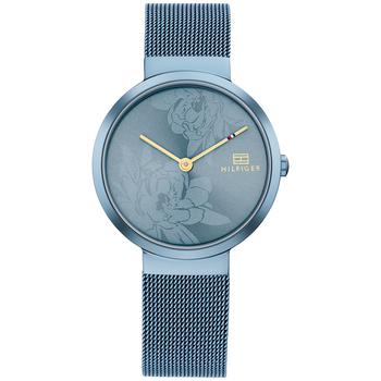 tommy hilfiger手表价格, Tommy Hilfiger | Women's Blue-Tone Stainless Steel Mesh Bracelet Watch 32mm商品图片 