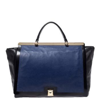 了解furla tote, [二手商品] Furla | Furla Black/Blue Leather Cortina Top Handle Bag商品图片 5.6折