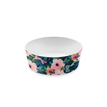 商品Floral Pet Bowl, Large, 7" X 2.5", 5 Cups,Melamine,Set Of 2图片