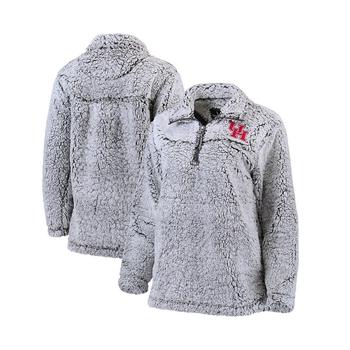 推荐Women's Gray Houston Cougars Sherpa Super Soft Quarter Zip Pullover Jacket商品