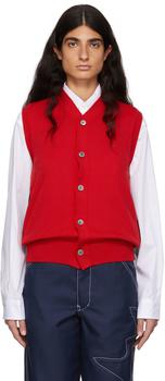 推荐Black & Red Contrast Vest Cardigan商品