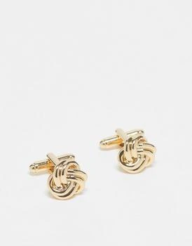 ASOS | ASOS DESIGN cufflinks with knot design in gold tone,商家ASOS,价格¥99