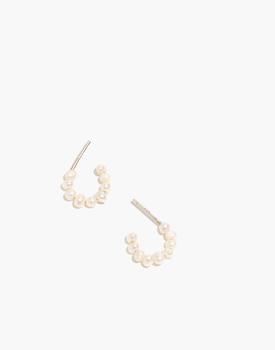Madewell | Freshwater Pearl Huggie Hoop Earrings商品图片,满$100享7.5折, 满折