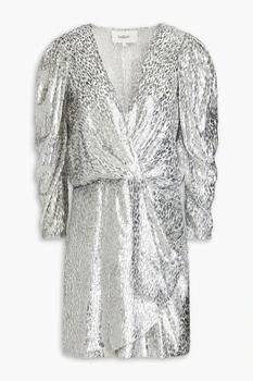 ba&sh | Divina wrap-effect metallic fil coupé chiffon mini dress 2.5折×额外8折x额外9.5折, 额外八折, 额外九五折