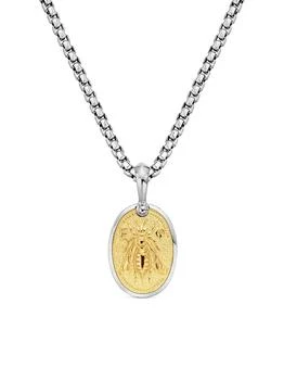 David Yurman | Petrvs Bee Amulet in Sterling Silver with 18K Yellow Gold, 29mm,商家Saks Fifth Avenue,价格¥6998