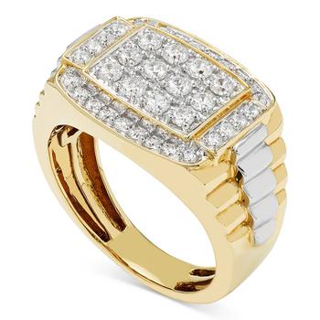 商品Macy's | Men's Diamond Cluster Two-Tone Ring (1 ct. t.w.) in 10k Gold & White Gold,商家Macy's,价格¥26119图片