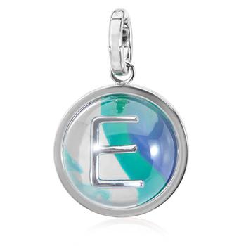 商品Marbled Resin 'E' Alphabet Charm in Palladium/Ocean Blue,商家Jomashop,价格¥227图片