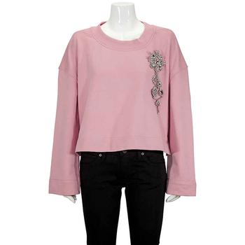 burberry卫衣, Burberry | Ladies Sweats Runway Rose Rhinestone Pin Solid Sweatshirt商品图片 6.9折