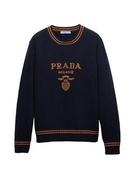 【関税&送料込】Prada Black Wool Blend Sweater Prada Black Wool Blend Cardigan | italist