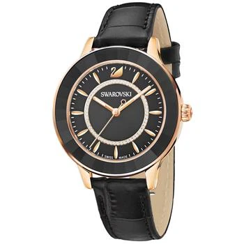 Swarovski | Swarovski Women's Watch - Octea Lux Rose Gold Tone Case Black Dial Strap | 5414410 5.6折×额外9折x额外9折, 额外九折