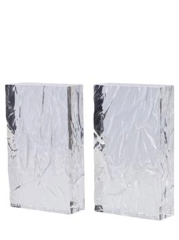 L'Afshar | Set Of 2 Crushed Iced Bookends,商家LUISAVIAROMA,价格¥2056
