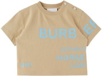 男装burberry t恤, Burberry | 驼色 Horseferry 婴儿 T 恤商品图片 
