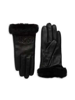 推荐Shearling-Trim Leather Gloves商品