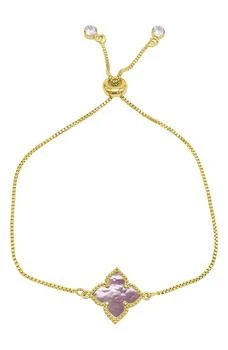 ADORNIA | Four Point Mother of Pearl Flower Bolo Bracelet,商家Nordstrom Rack,价格¥150