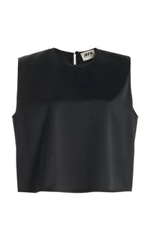 推荐Maison Rabih Kayrouz - Liquid Sleeveless Satin Crop Top - Green - FR 36 - Moda Operandi商品